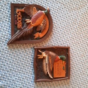 Vintage Homco Waterfowl Lodge Plagues
